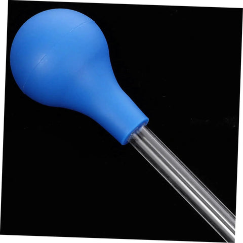 Blue bulb and clear pipette of Long Handle Stainless Steel Feeder Tweezers For Deep Water Feeding And Aquarium Plant Care, Pro Grade Tool