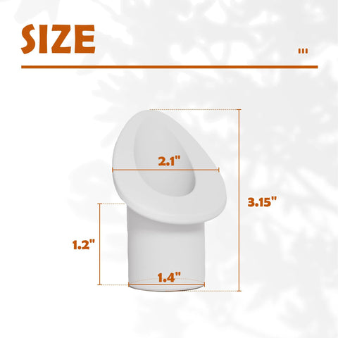 Ceramic insulating nozzle for furnace, white ceramic, 2.1 in opening, 3.15 in tall (Amazon Home Improvement).