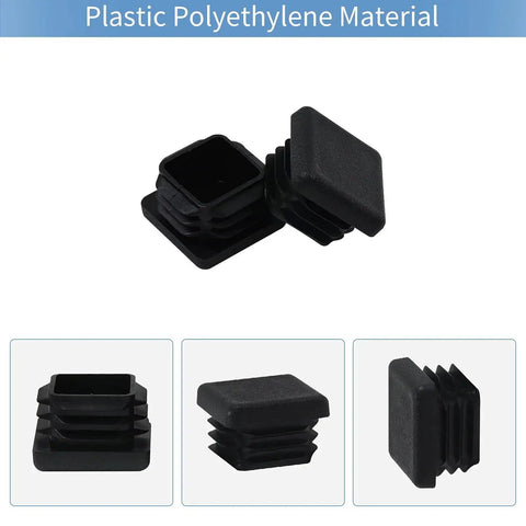 12 Pack 1 Inch 1x1 Square Tube End Caps Plastic Plugs For Square Tubing Black Durable Fitting Ideal For Fence Posts