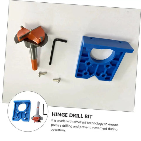 Hinge Boring Hole Drill Bit Positioner For Precise Woodworking And Furniture Cabinet Hinges Grab And Go Easy To Use Portable Lightweight Tool With Visible Alignment And Included Hole Puncher For Clean Concealed Installations