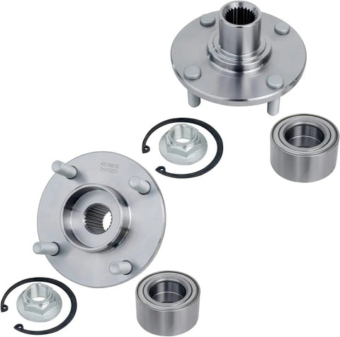 Front Brake Kit For Ford Focus 2008 2009 2010 2011 With Ceramic Brake Pads Premium Disc Rotors Front Wheel Hub Bearing Assembly Hardware Kit 4 Lug With ABS Encoder Replacement components image