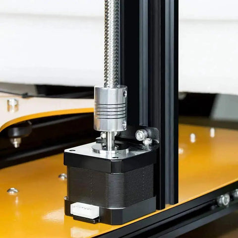 Close-up of Five Pack Nema 17 Stepper Motors 17HS4401 Two Phase Bipolar 1.5A 59.5oz.in 42x42x38mm installed in CNC machine