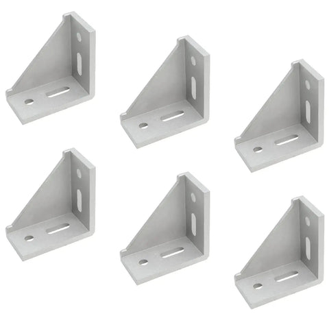 Six Pack 4040 Inside Corner Brackets Gusset For Aluminum Extrusion Silver L Shaped Connectors With 8mm Slot for 4040 Profiles