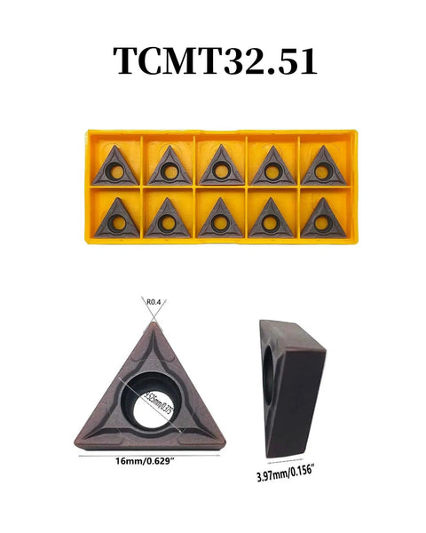 Three Quarters Inch Shank Chamfering Tool Bit With Two Blade Boring Bar Holder And Ten TCMT32.51 Inserts for machining