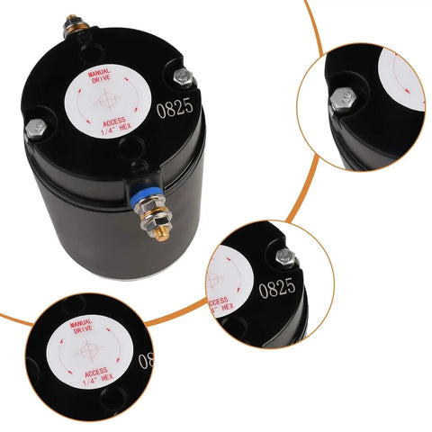 Rv Hydraulic Pump Motor 12V For Lippert Leveling F000MM0809 5 167576 414018 close-up view showing connectors and fittings