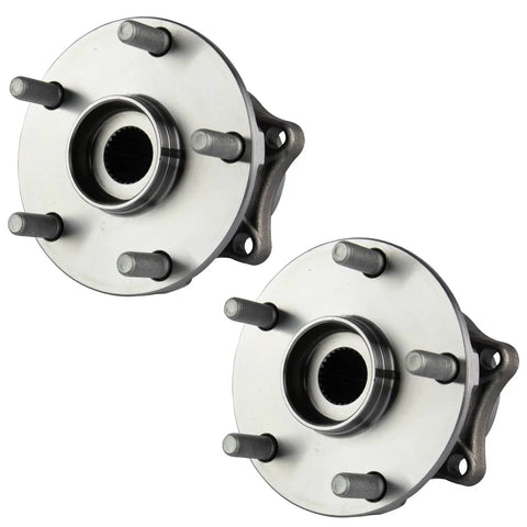 Rear Driver And Passenger Wheel Bearing Hub Assembly Set 2 Piece Direct Fit For 2015 To 2021 Subaru Legacy Outback Forester WRX STI Ascent Durable OEM Grade Replacement Kit, showing two metal hub assemblies.