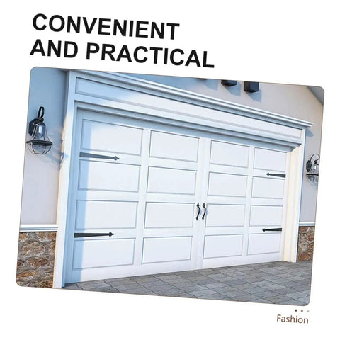 Premium Door Hinges Set For Garage And Shed Built To Last Gatuida Heavy Duty Easy To Install shown on white garage door