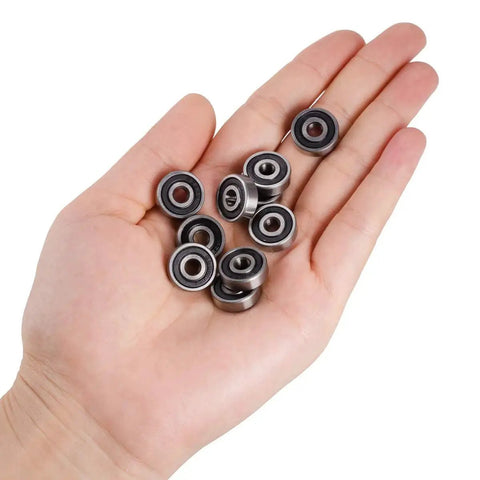 Hand holding 625-2RS Ball Bearings C3 High Speed 5x16x5mm Miniature Bearings for Electric Motors, Wheels, Pool Pumps, Spinners Ten Pack by Donepart.