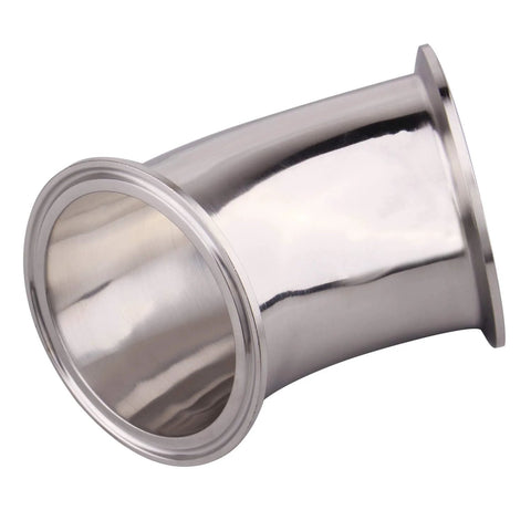 DERNORD 45-degree elbow, stainless steel 304, 3 in tube OD, tri-clamp pipe fitting