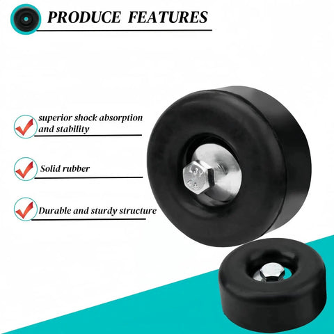 Two Pack Heavy Duty Rubber Foot Pads For Noise Reduction And Vibration Damping, 2.5 Inch Anti Vibration Pad with features labeled