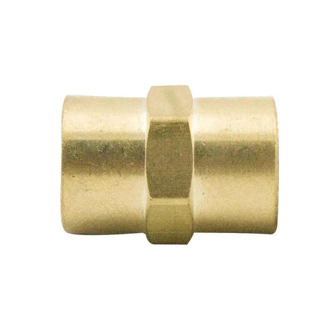 Brass 1/8 Inch NPT Female To Female Straight Pipe Coupling Fitting Pack Of 2 For High Pressure Systems SAE Dryseal Threads CA360 CA377 Brass