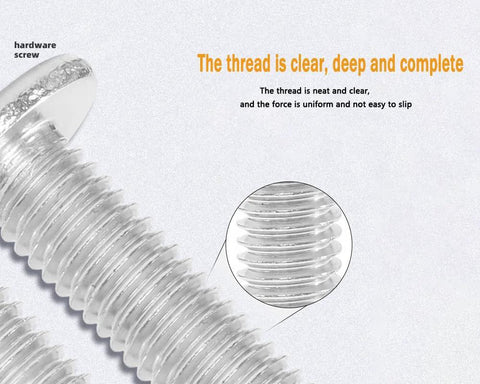 Close-up of Beefy M6 Hex Socket Flat Head Screws 12mm Long With 1mm Pitch 4mm Allen Drive 304 Stainless Steel threads