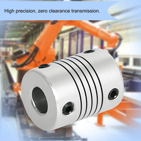 Aopin flexible beam coupling, 10mm to 10mm, silver aluminum shaft coupler, 25mm length for 3D printers and CNC