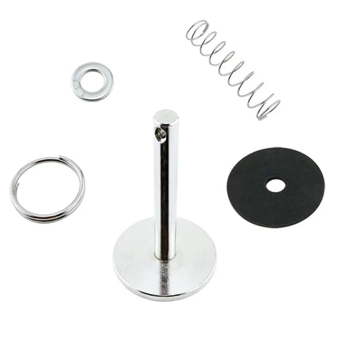 Front view of marine-grade stainless steel hatch pull handle kit with spring, 1/4" diameter, 2" length.