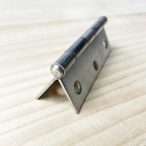 Heavy Duty 2 Pack 3.5 Inch Folding Butt Hinges In 304 Stainless Steel With Brushed Finish For Doors Cabinets Chests Boxes And Lids Includes Mounting Screws Adiyer, side angle view