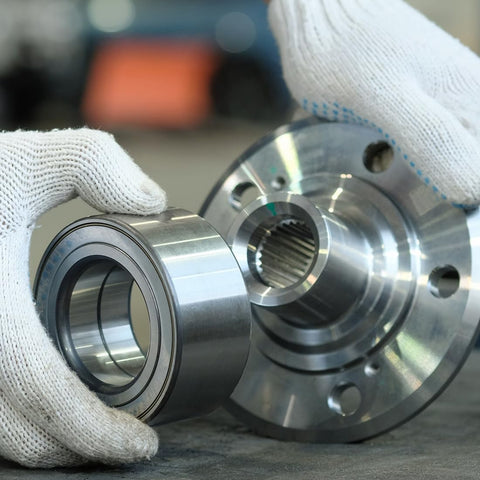 Deep groove ball bearing 12x18x4 mm, chrome steel, double sealed, shown with hub flange