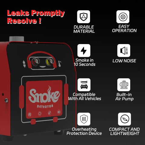 Professional EVAP And Vacuum Leak Detection Smoke Tester Kit For Auto Repair Shops And Automotive Technicians in black and red