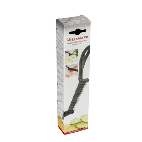 Box of Garnetta Crinkle Cutter For Zigzag Slices Perfect For Cheese And Veggies Stainless Steel Blade Made In Germany