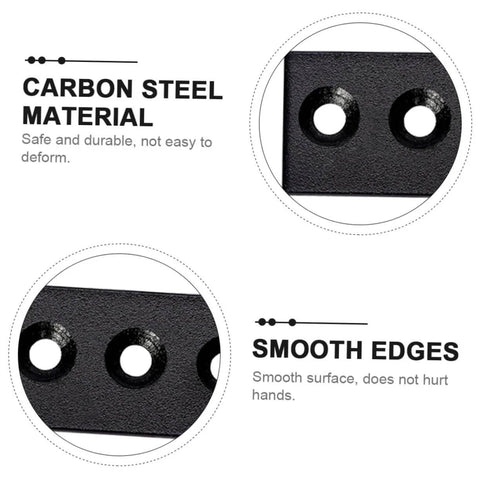 Track Connecting Brace Metal Joint Plate Set For Barn Doors Easy Installation Bracket Connector Kit showing carbon steel material and smooth edges details
