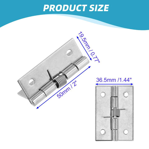 Rannb stainless steel spring self-opening door hinge, 2-inch length, pack of 4