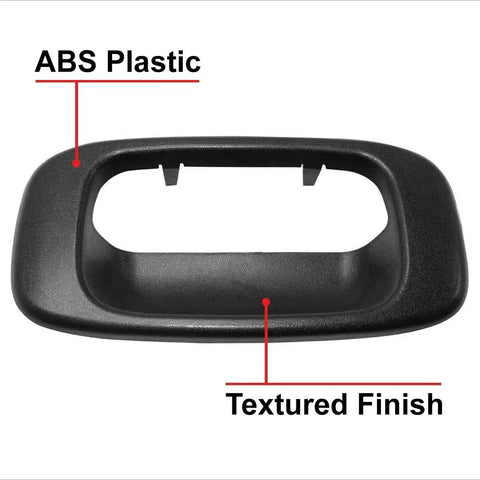 Tailgate Handle Trim Bezel Cover For Silverado Sierra 1999-2007 Black Textured ABS Plastic with Textured Finish