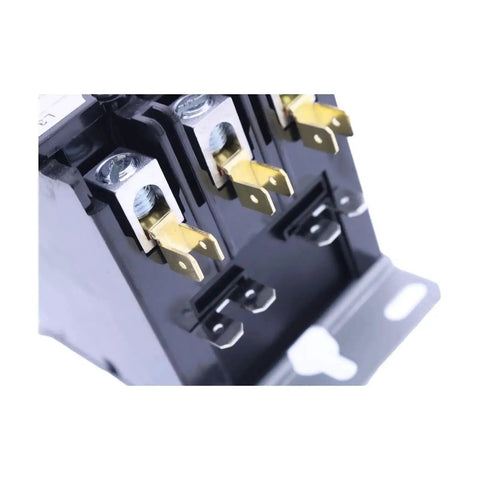 Three Pole 40 Amp 24 Volt Coil Definite Purpose Air Conditioner Contactor, close-up view showing brass connectors