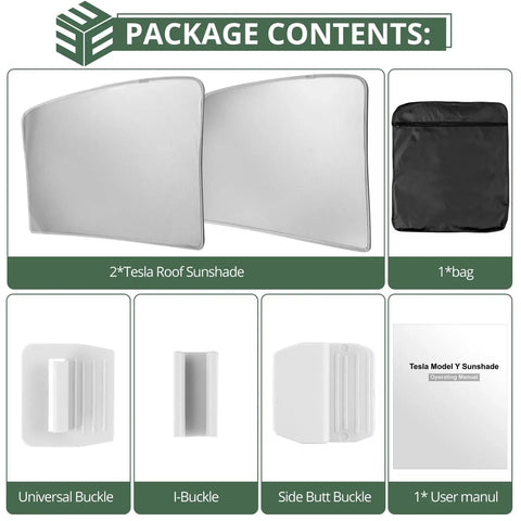 Model Y Sunshade Roof Cover For Tesla 2020 To 2025 Heat And UV Protection with buckles and storage bag