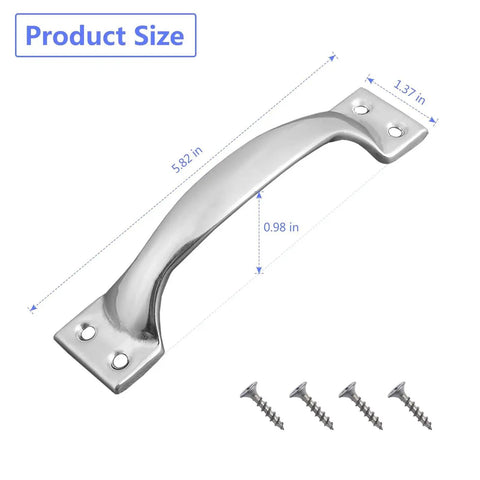 Galvanised Bow Door Handle Set 10 Pcs Durable Silver Outdoor Indoor Hardware For Cabinets Drawers Gates And Garage Doors Includes 100mm 125mm And 150mm Long Handles Built From Rust Resistant Galvanised Steel For Indoor And Outdoor Use, with hardware included