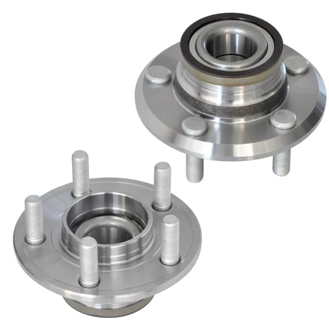 2 Pack Front Wheel Hub And Bearing Assembly 5 Lug Fit For Chrysler 300 2005 To 2014, Dodge Challenger 2008 To 2014, Charger 2006 To 2014, And Magnum 2005 To 2008 Direct Replacement Wheel Hub Kit showing two metal hub assemblies