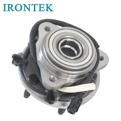 Front Wheel Hub And Bearing Assembly For Ford Ranger 2000 To 2002 XL XLT Edge And Mazda B3000 B4000 Base 5 Lug 4WD With ABS Two Piece Replacement Set viewed from above