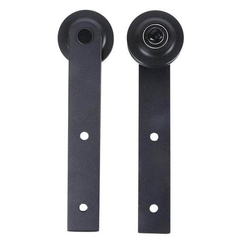 Carbon Steel Sliding Door Track Rail Pulley Wheel Roller Set 2 Pack For Kitchen Bedroom Wardrobe And Storage Room Doors With Smooth Low Noise Operation Quiet Glide Durable Lightweight Rails Easy Install Long Lasting Hardware