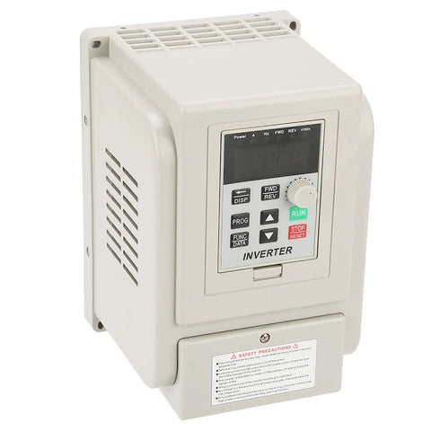 AT1 4000X 4kW Variable Frequency Drive for 220V Single Phase to Three Phase Motors, front view of VFD unit