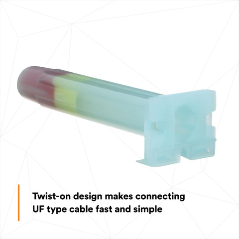 Blue BISS splice kit with translucent multicolor splice tube and two connectors