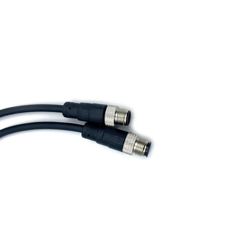 16.4ft M12 8 Pin A Code Double Male Connector Cable 5M AWG24 PVC Wire Industrial Molded Cable IP67 Threaded Lock 30V 2A
