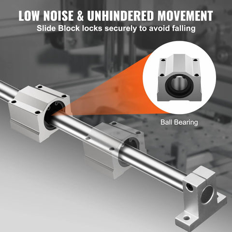VEVOR 1200mm SFC20 linear rail pair with 4 SC20 blocks and mounting supports