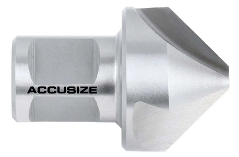 Side view of Heavy Duty Pro Grade 1-1/4 Inch HSS Countersink Bit With 3/4 Inch Weldon Shank For Magnetic Drilling Machines, Accusize Ce00-0114.