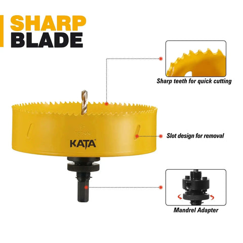 6 Inch Hole Saw For Recessed Lights With Dust Bowl And Silicone Catcher, Includes Arbor, Replacement Drill Bit And Hex Key