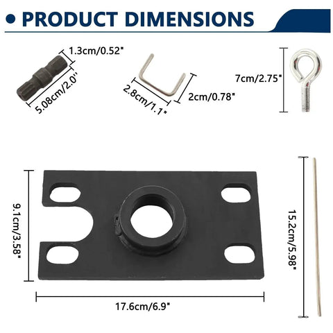 Dimensions and components of the Gimbal Bearing Installer And Engine Alignment Tool For Mercruiser Alpha 1 MR Bravo OMC Cobra Volvo Outdrives