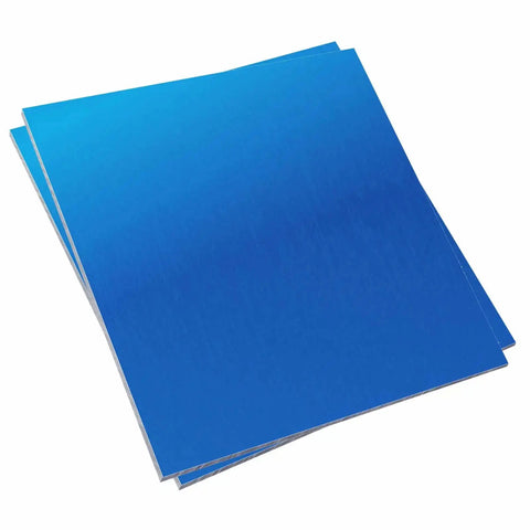 2 Pack 6061 T651 Aluminum Sheet 6x6 Inch 0.02 Inch Thick Rectangle Plate for Crafting and Industrial Projects, blue-coated surface