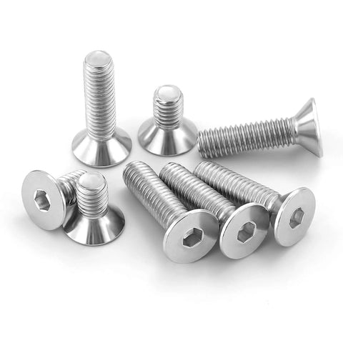 3/8-16 Inch Socket Cap Screws Flat Head Countersunk Bolts Heavy Duty 304 Stainless Steel 18-8 Bright Finish 7/32 Inch Hex Drive 16 TPI 3 Inch Long Pack Of 10