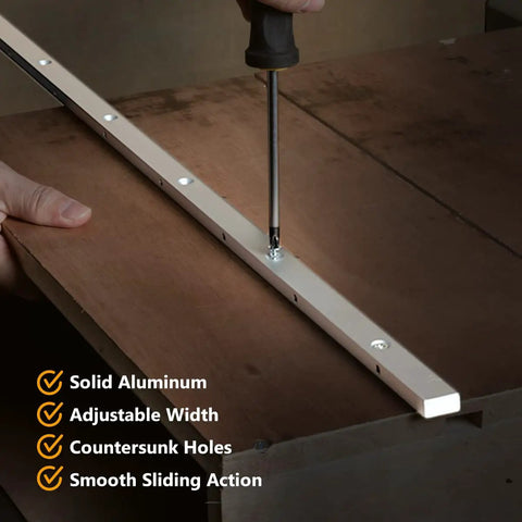 Installation of Crosscut Sled and Miter Bar Set for Table Saws, 2 Pack, 3/4 Inch by 3/8 Inch by 24 Inch with predrilled holes