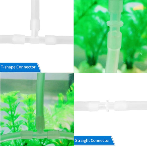 AQUANEAT aquarium airline tubing connectors set, plastic, 40 pcs with T-shaped and straight joints for fish tank pumps