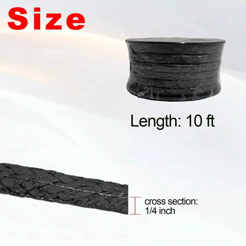 Flexible Graphite Braided Compression Packing Ten Feet Long One Eighth Inch By One Eighth Inch For Pumps And Valves