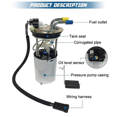 Chevy Trailblazer Fuel Pump Replacement With Sending Unit For 2002 To 2004 Models And GMC Envoy XL 2003 To 2004 components diagram
