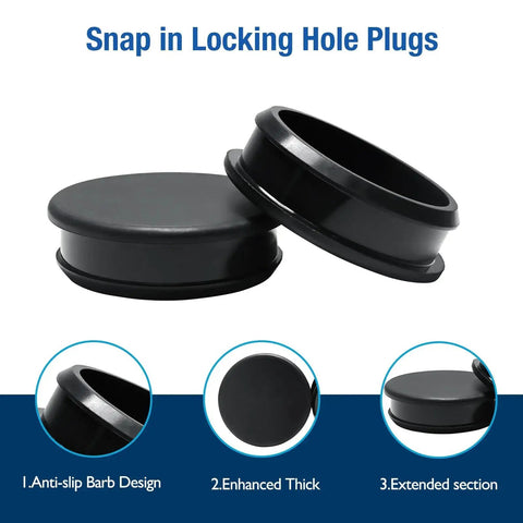 8 Pack Silicone Hole Plugs Locking End Caps For 1-1/2 Inch Holes Waterproof showing anti-slip design and extended section