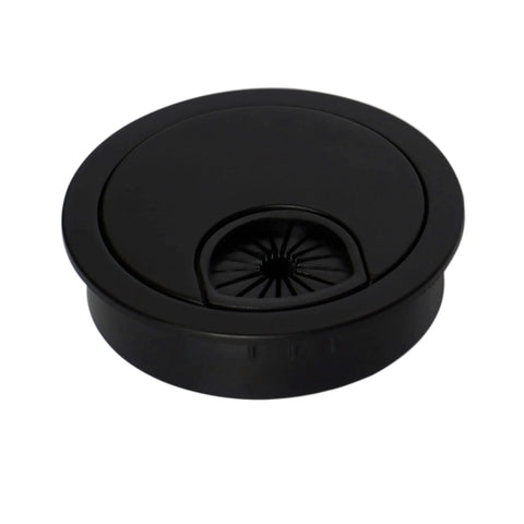 Black 2.5 Inch Plastic Cable Grommet Desk Hole Cover For Wire Management And Cord Organization in workstations, fits 60mm hole
