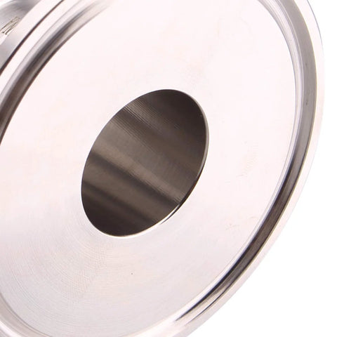 Stainless steel sanitary pipe fitting end cap with central bore, SUS304