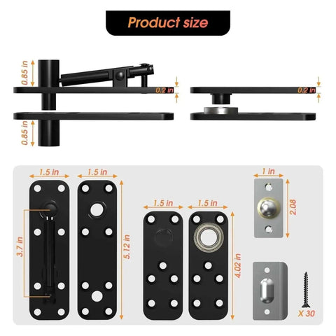 Heavy Duty Invisible Door Hinges For Wooden Secret Doors And Concealed Door Hardware set dimensions and components