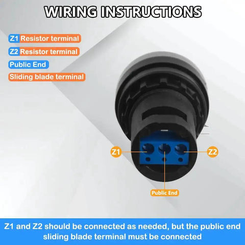 Wiring instructions for LA42DWQ-22 22mm 10K Ohm Rotary Potentiometer For Variable Speed Drive Inverter Control, 3-Terminal