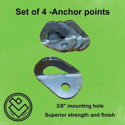 Heavy Duty Tie Down Anchors Set Of Four For Weld Or Bolt Installation on green background